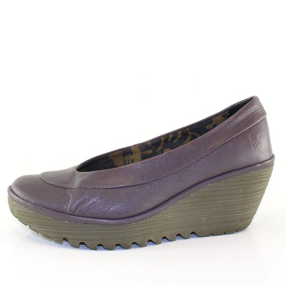 Fly London Leather Wedges Womens (EU 39/US 8.5) - Picture 1 of 10